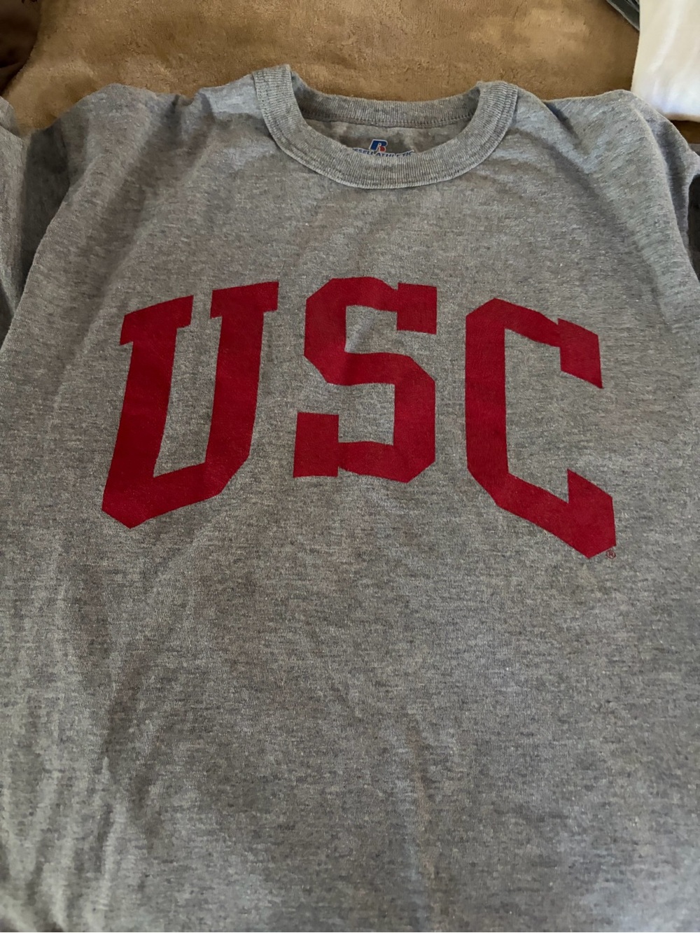 Youth USC Gray Crewneck T shirt with Red  Logo